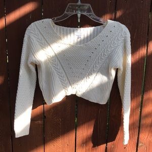 White cropped sweater